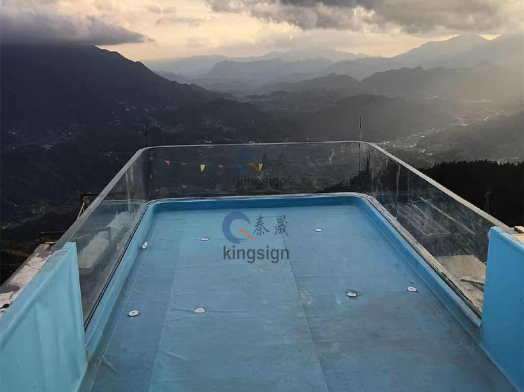 KingSign U Shape Acrylic Pool Windows Installation